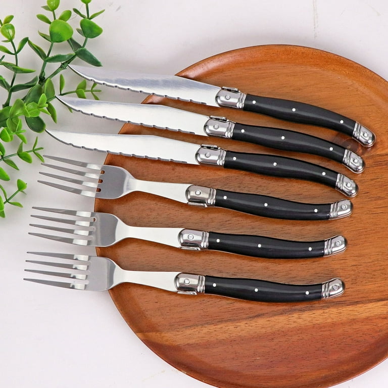 2/4/6pcs Laguiole Steak Knives Set Sharp Blade Dinner Knife