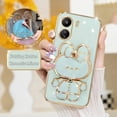 thumbnail image 2 of Redmi13c Mirror Plating Fold Holder Case On For Xiaomi Redmi 13c 4g 12c 12 10 9 10a 10c 9a 9c 9t A1 A2 Plus Silicone Stand Cover, 2 of 4