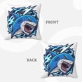 thumbnail image 3 of LNWH Decorative Pillow Covers, Cartoon Great White Shark Square Sofa Decorative Knit Pillow Case, 24"x24", 3 of 8