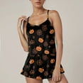 thumbnail image 5 of CAUYDY Women's Halloween Comfy Pajamas Sets Cute Ghost Pumpkin Top and Shorts Sleepwear 2PC Comfy Funny Holiday Lounge Set(A02-Black,M), 5 of 8