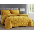 Chezmoi Collection Jasper Mustard Yellow Oversized Queen Bed in a Bag 7Pieces Triangle