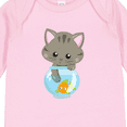 thumbnail image 4 of Inktastic Kitty And The Fish Bowl, Cute Little Cat, Fish Girls Long Sleeve Baby Bodysuit, 4 of 5