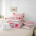 thumbnail image 6 of Feelyou Romantic Love Heart Bedding Comforter Set 7pcs, Cartoon Flower Floral Queen Bedding Sets, Happy Valentines Day Reversible Queen Sheet Sets, Ultra Soft Bedroom Decor, 6 of 8
