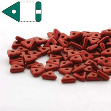 - Lava Red Czech Glass Sead Tri, Loose Beads, 4.6mmx1.3mm Thick Approx 9gr Tube