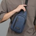 thumbnail image 2 of Xfvqtps Mens Crossbody Bags with Earphone Hole Multiple Compartments Adjustable Shoulder Strap Sports Fashion Travel Hiking Shoulder Bags Blue, 2 of 7