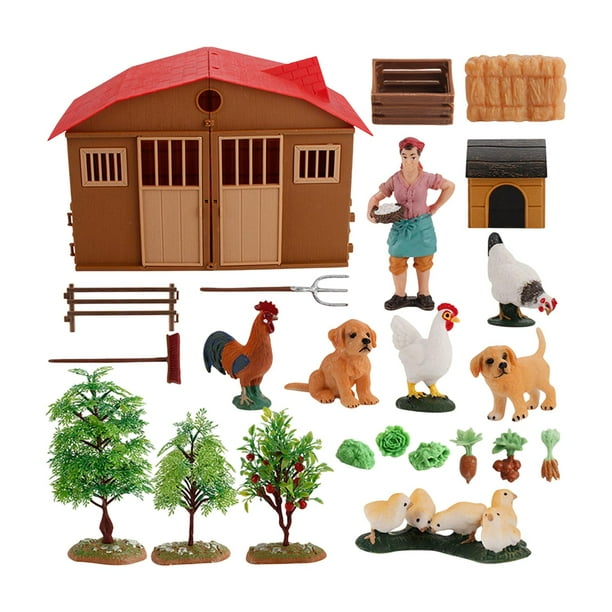 Juego de figuras de animales de granja Hugo juguete educativo para niños y niñas en edad preescolar