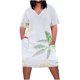 thumbnail image 1 of Vestido Corto de Verano Moda Grande Impresión de Manga Corta Cuello en V Bolsillo Mini Vestido para Casual Y Diario, 1 of 4