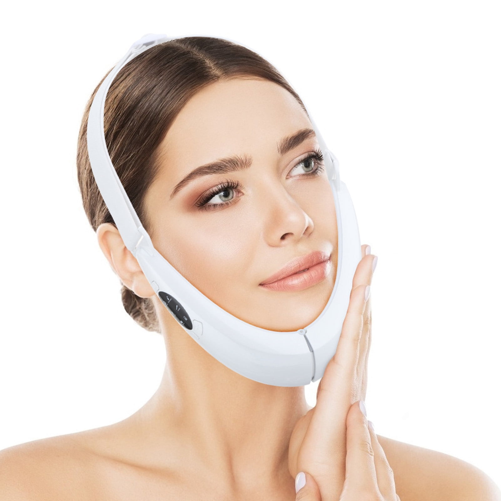 Happydeer 1 Set Face Slimming Device Skin Firming Reduce Double Chin Micro Current Red Blue Light Face-lifting V Face Massager Female Supply