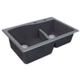 thumbnail image 7 of Transolid Aversa SilQ Granite 33-in. Drop-in Kitchen Sink with 2 BD Faucet Holes in Grey, 7 of 7