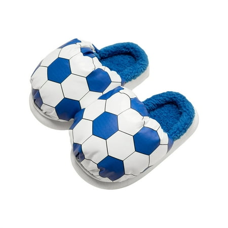 

Boys Girls Slippers Cute Football Shape Waterproof Warm Non-Slip Indoor Shoes