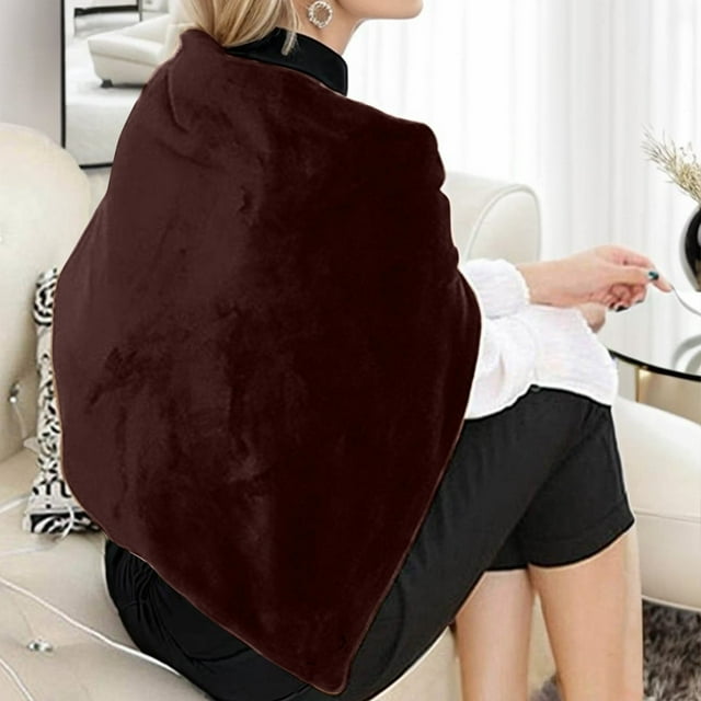 Coussin Chauffant USB Couverture Chauffante en Flanelle avec Réglages de Chaleur Réglables pour Voiture Maison Voyage 100x70cm