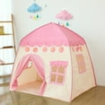 thumbnail image 4 of Xecvkr Children's Play Tent Indoor Outdoor Kids Fort with Carry Bag Flower House Princess Castle for Camping Playroom 130x100x130cm Blue Pink, 4 of 6