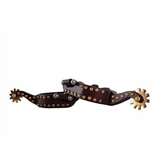 Showman Youth Antique Brown Steel Spurs w/ Copper Studs