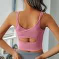 thumbnail image 5 of idosla Womens Crop Tank Tops with Built in Bras Breathable Wrap Ruched Athletic Workout Yoga Sleeveless Tops (Pink, M), 5 of 6