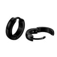 thumbnail image 2 of Acier Inoxydable 316L Hommes Femmes Boucles d'Oreilles Huggie Noir, 2 of 8
