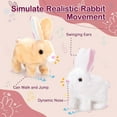 thumbnail image 3 of YIQII Hopping Bunny Plush with Carrot, Easter Plush Bunny Toys, Realistic Interactive Rabbit, Interactive Bunny Bunbi with Sounds, Twitching Mouth and Nose, and Wiggling Ears (White), 3 of 7