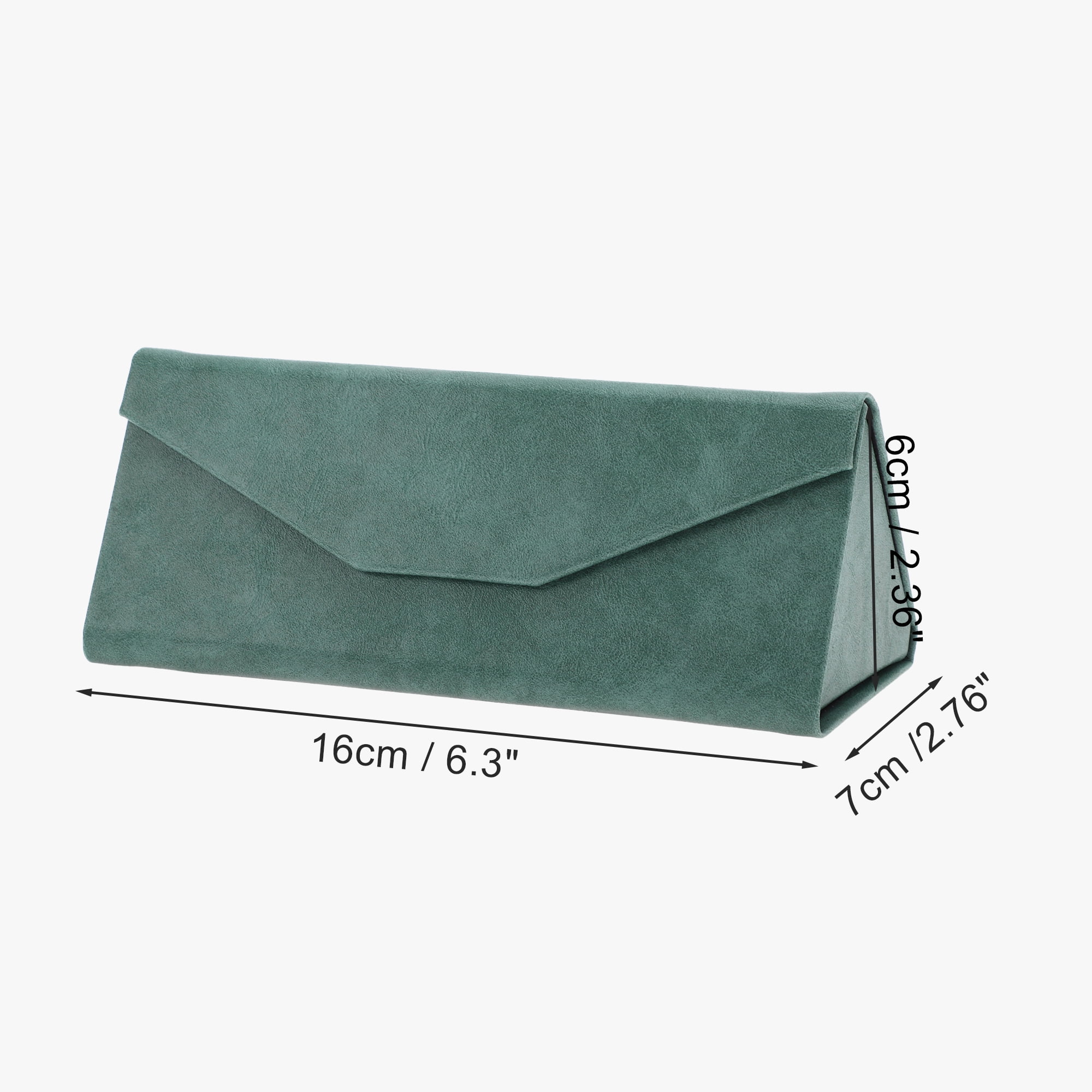 Unique Bargains Triangle Folding Eyeglasses Case Eyeglasses Storage Green