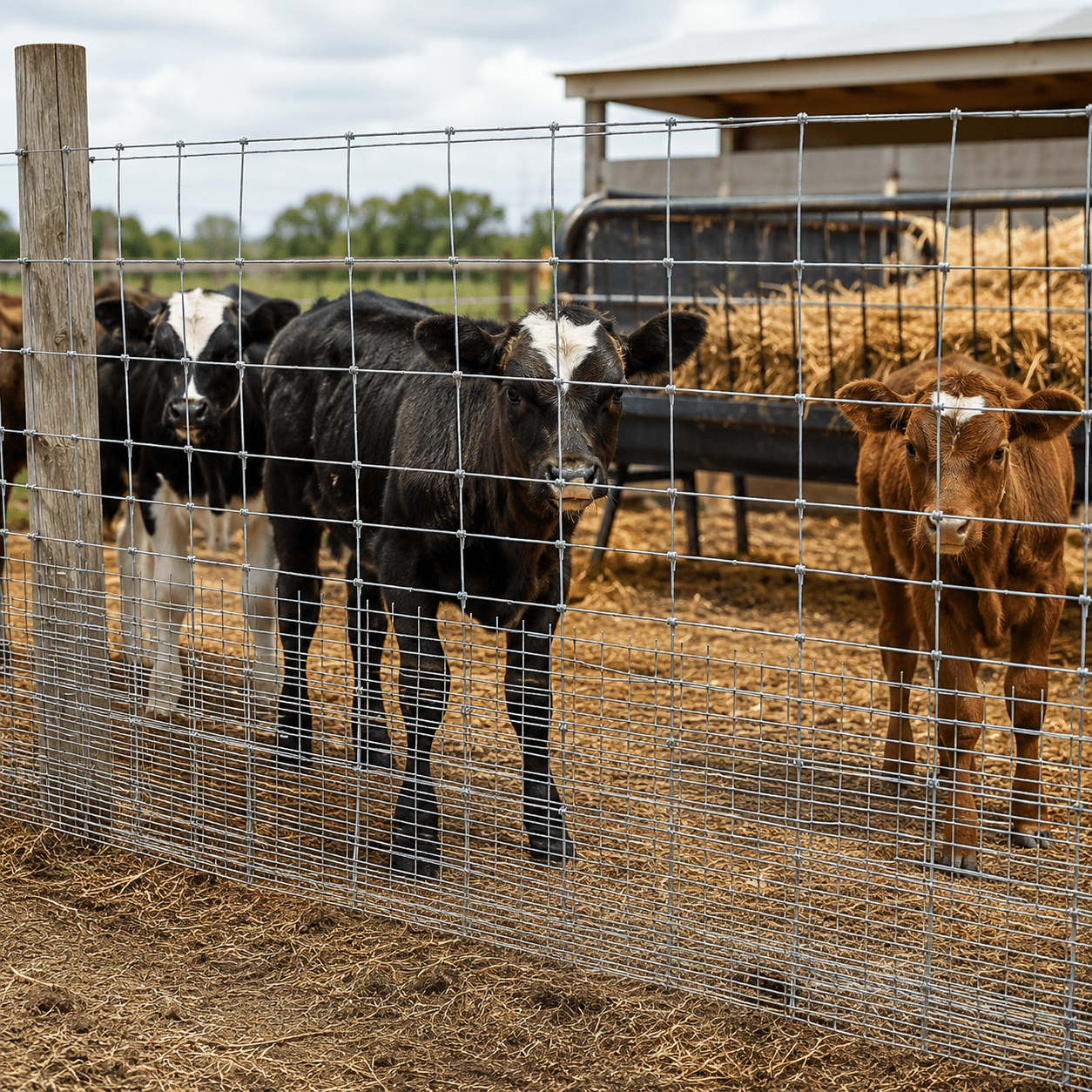 Heavy Duty Galvanized Wire Fence And Wire Mesh Fence, Suitable for Pigs, Goats, Sheep, And Deer; Ideal Goat Fence, Deer Fence, Livestock Pen Protection, And Livestock, 4ft X 328ft