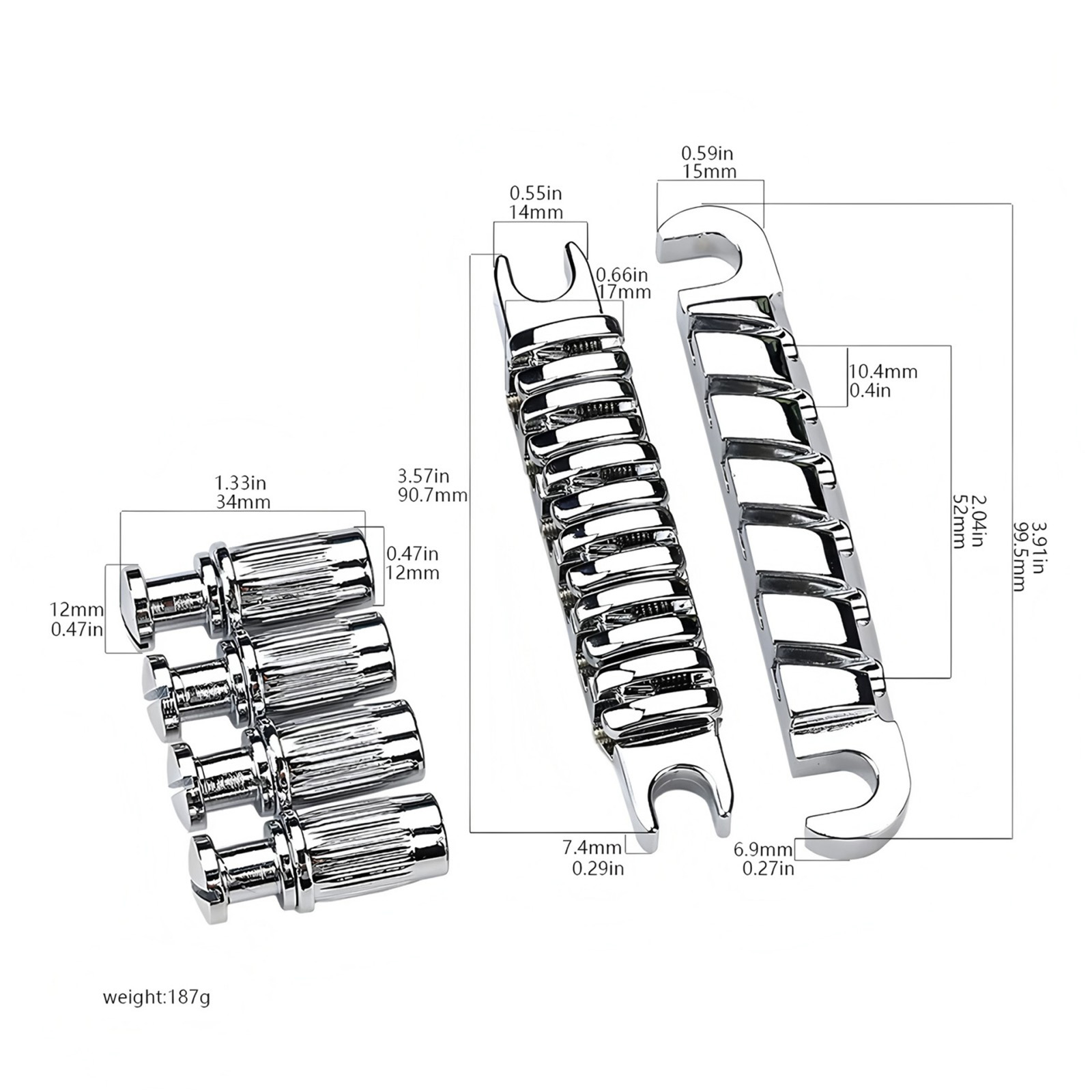 Change Guitar Bridge Tailpiece Electric Guitar Bridge Top String Individual Saddles for 52mm String Space