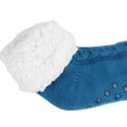 thumbnail image 2 of Women's Knit Slipper Socks, Plush Lined with Non-Slip Silicone Dots, Indoor Outdoor House Shoes, Cozy Winter Gift. Blue 1 pair, 2 of 5
