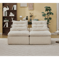 thumbnail image 2 of Modern Loveseat Sofa,Modular Sofa Couch,Corduroy 2-Seater Cloud Couch,Reading Lounge Sofa Chair for Small Spaces,Living Room,No Armrests,At will DIY,Beige, 2 of 4