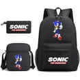 thumbnail image 4 of 3 piezas de Sonic The Hedgehog, bolso escolar para mujer, bolso de hombro de moda, mochila informal de gran capacidad para exteriores con estuche para lápices, suministros, 4 of 5