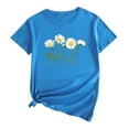 thumbnail image 1 of SMihono Hauts pour Femmes Été Chic Décontracté Imprimé Floral Chandail Col Rond Manches Courtes T-shirt Oversize pour Femmes, 1 of 2