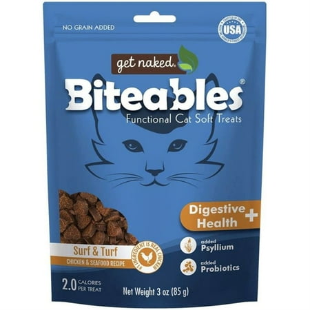 UPC: 0657546912658 | Get Naked Digestive Health Biteables Soft Cat Treats Surf and Turf Flavor