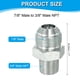 thumbnail image 2 of Conectores de Niple Reductor Hexagonal Adaptador de Tubo Macho 7/8 Flare JIC x Macho 3/8 NPT, 2 of 6