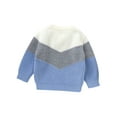 thumbnail image 2 of xiaxaixu Bébé Pulls en Tricot Mignon Manches Longues Col Rond Contraste Couleur Pull Tops Sweatshirts Enfant, 2 of 9