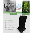 thumbnail image 4 of LOFIR Bamboo Viscose Diabetic Socks for Men Women, Extra Wide Non-Binding Moisture-Wicking Neuropathy Socks, 6 Pairs Seamless Knee High Socks, Size 9-11, Black, 4 of 7