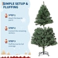 thumbnail image 3 of 6 ft prelit artificial high-end spruce christmas tree con LED lights, hinged metal branches, y foldable stand - suitable para home, oficina, y winter holiday decor, 3 of 7
