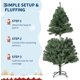 thumbnail image 4 of 4ft 6in realistic premium spruce hinged artificial christmas tree con metal hinges y collapsible base - perfect para home parties y oficina decor, 4 of 7