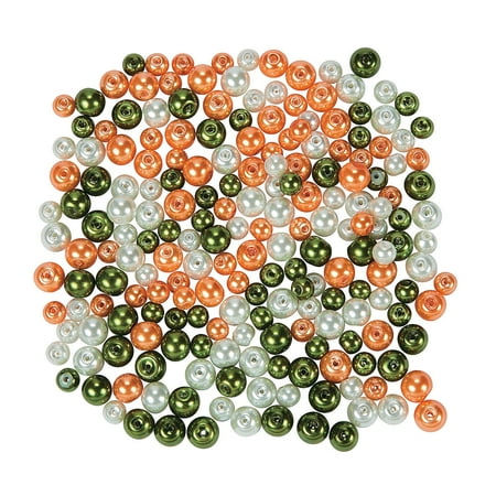 Fun Express - St Patricks Irish Pearl Bead Assortment for St. Patrick's Day - Craft Supplies - Adult Beading - Glass Beads - St. Patrick's Day - 200 Pieces