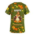 thumbnail image 5 of Xfvqtps Thanksgiving Scrub Tops for Women Soft V-Neck Scrubs Comfortable Nursing Uniforms Short Sleeve Tops Turkey Print Blouse Protective Clothing Working Uniforms with Pockets Red, 5 of 6