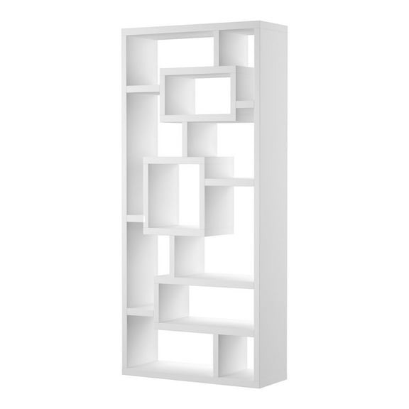 Furniture of America Hazo Modern Wood Open-Back Bookcase in White