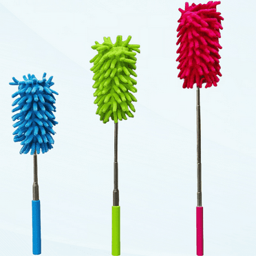 3 Pack Retractable Long-Reach Washable Duster for Cleaning, Microfiber Hand Duster Brush with Telescoping Pole for Cleaning Car, Window, Furniture, Office