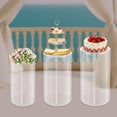 thumbnail image 2 of 3-Pack Clear Wedding Round Cylinders for Wedding Birthday Party Decor Photography Background, 2 of 7