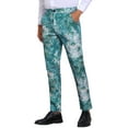 thumbnail image 4 of INSPIRE CHIC Floral Pants for Men's Pattern Trousers Straight Leg Flat Front Flower Printed Pants 38 Blue, 4 of 6