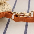 thumbnail image 4 of Natural Paper Rope Straw Crochet Bucket Bag with Brown Leather Handles & Drawstring - Hollow Solid Color Splicing Design, 26cm Open Length 29cm Height, Lightweight 0.25kg Summer Vacation Casual, 4 of 6