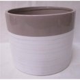 thumbnail image 1 of Jardinière Ronde Blanche et Brune, 1 of 1