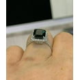 thumbnail image 2 of 3Ct Emerald Cut Lab Created Black Diamond Women's Engagement Ring 14K White Gold Plated, 2 of 2