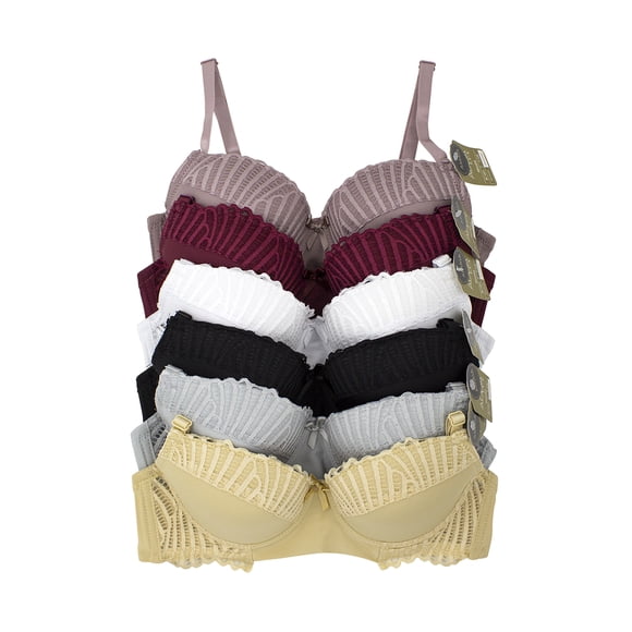 Paquete de Brasier Adda Lingerie  Modelo Amaia, Diseño con varilla, Colores surtidos