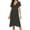 Dark Gray, variant on Bohemian Wrap Dress Womens Printing Sexy Hip Wrap V-Neck Beach Skirt Short Sleeved Bohemian Dress
