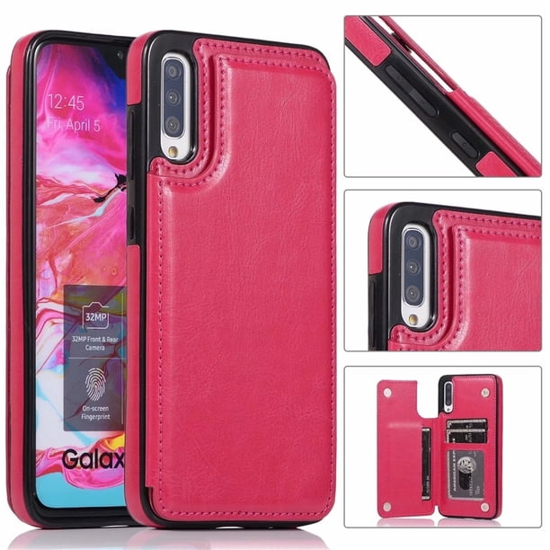 Funda de cuero de alta calidad con ranuras para tarjetas para iPhone SE 6S 7 8 Plus XR XS 11 Pro Max, funda tipo cartera para Samsung A50 A70 A51 A71 S20 Plus Tan Jianjun unisex