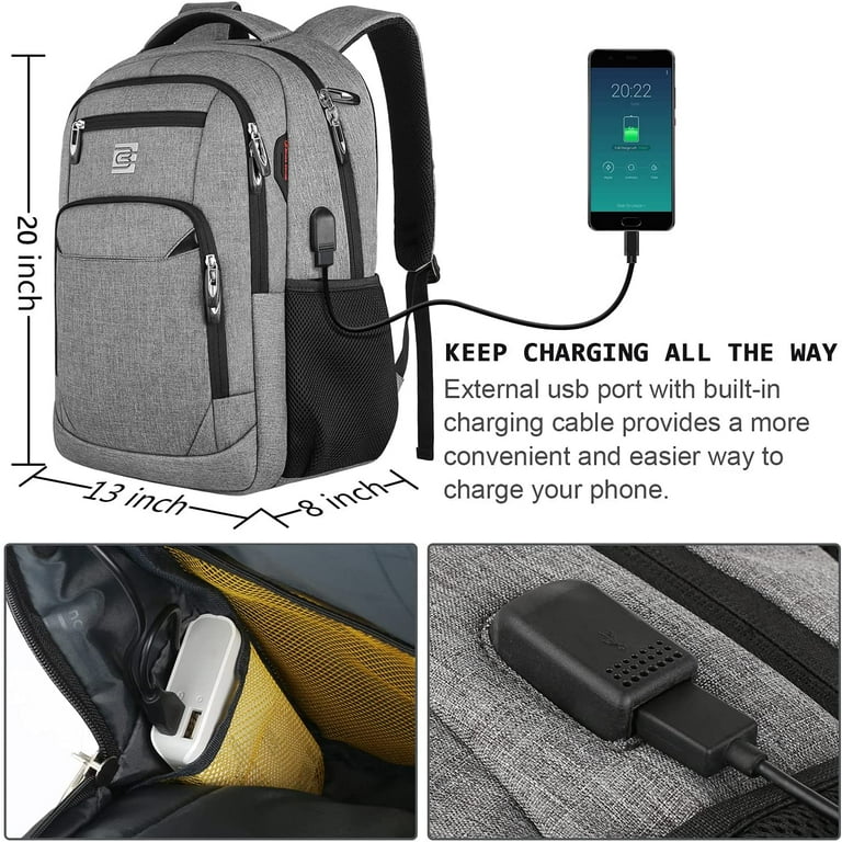17 Inch Laptop Backpack, Business Anti Theft Slim Durable Laptops Backpack with USB Charging Port, Water Resistant College School Computer Bag Gifts 17 Inch Laptop Backpack, Business Anti Theft Slim Durable Laptops Backpack with USB Charging Port, Water Resistant College School Computer Bag Gifts