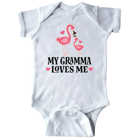 

Inktastic Gramma Loves Me Girl Flamingo Gift Baby Girl Bodysuit