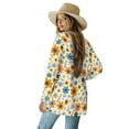thumbnail image 3 of SCRAWLGOD Flowers Lounge Cardigans for Women Light Weight Sweatshirts for Women Casual Long Sleeve Women's Cardigan Sweaters Dressy Washable Sweater Cardigan Size L, 3 of 7