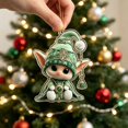 thumbnail image 5 of Christmas Flat Acrylic Ornaments, Cute Mini Hanging Pendants Xmas Tree Decorations, Car Interior Rearview Mirror Hanging Decor Festive Small Gift, C, 5 of 6