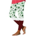 thumbnail image 5 of lcziwo St Patricks Day Leggings for Women Casual Stretchy High Waisted Yoga Pants Funny Shamrock Print Running Leggings Full Length Tight Trousers Red XL, Lightning Sales, 5 of 8